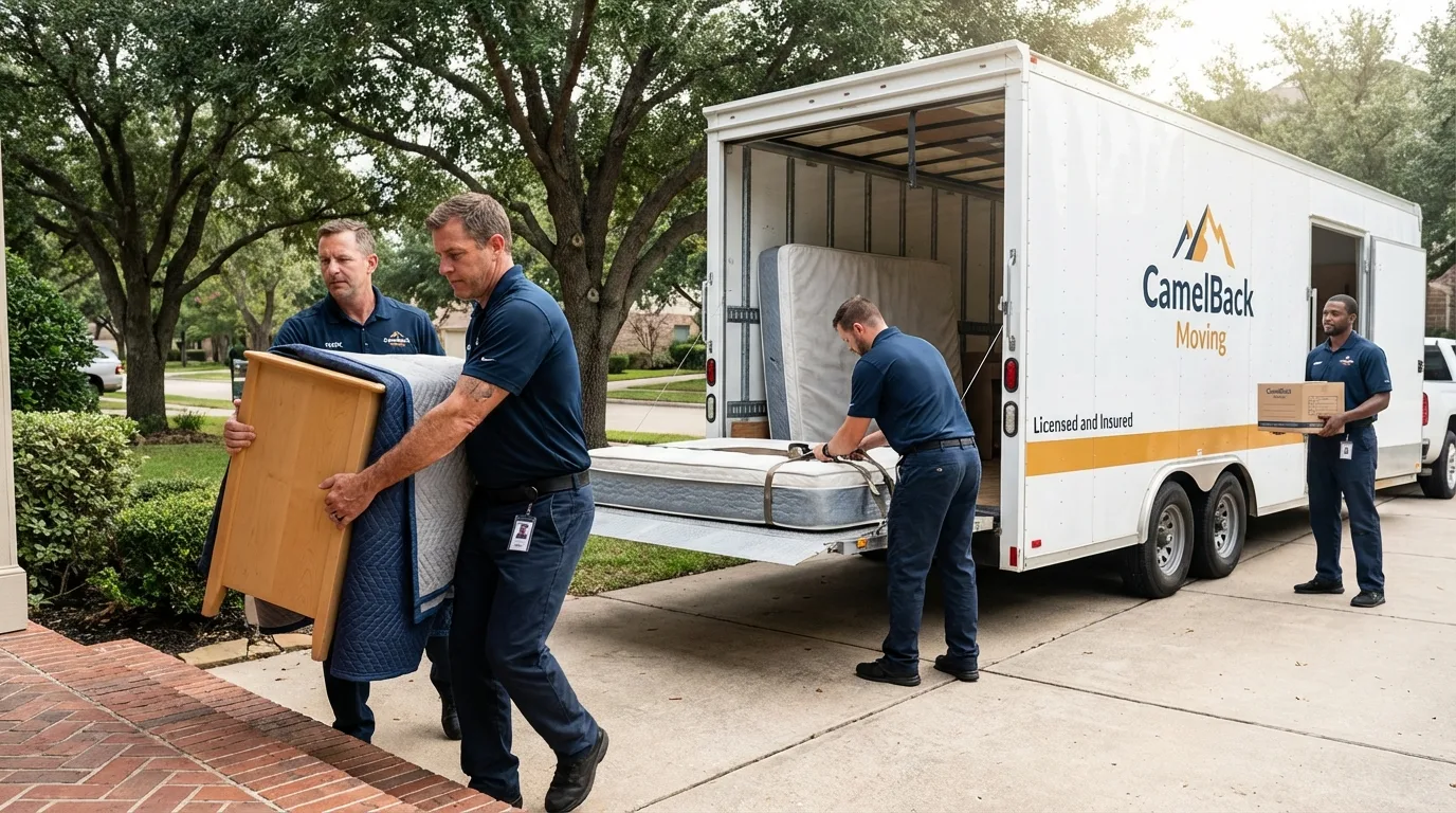Crew loading residential truck for cross-state move from Woodlawn, IL