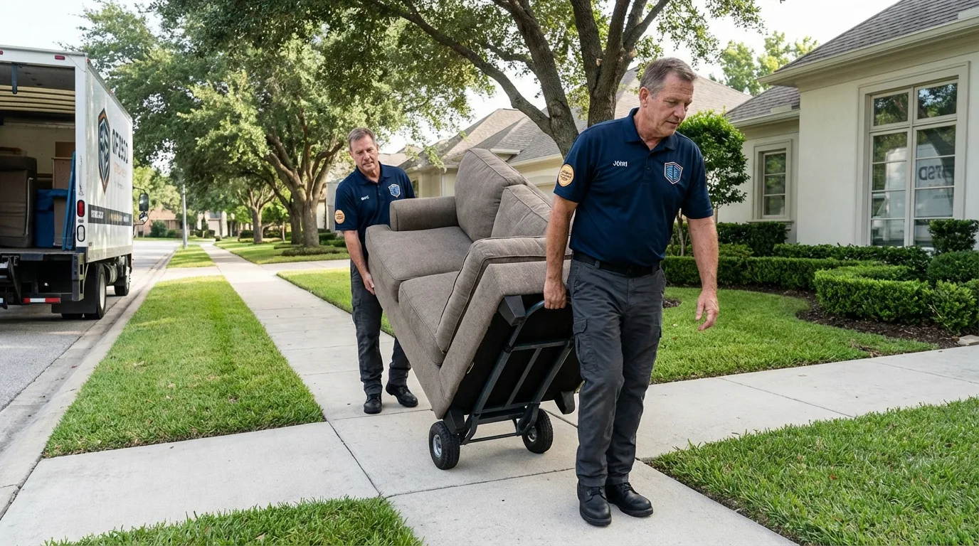 Local residential moving crew loading furniture in Woodlawn, IL